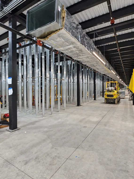TGW Crane System & Service Mezzanine — TGW Warehouse Installation