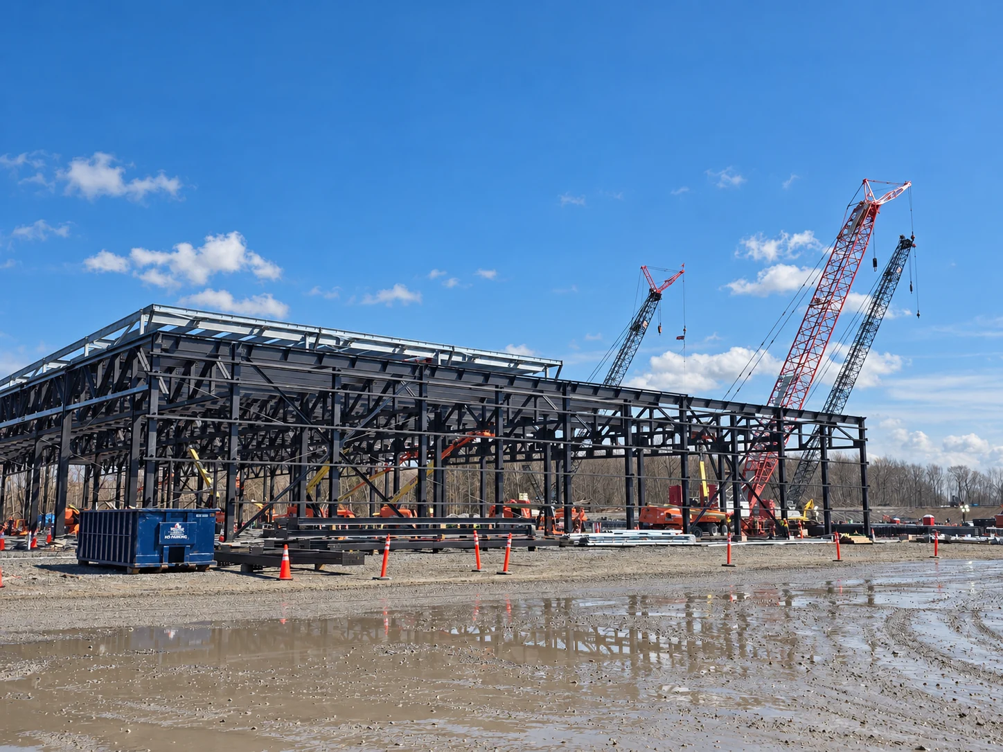 Data Center Steel Erection — 700 MW Data Center Campus